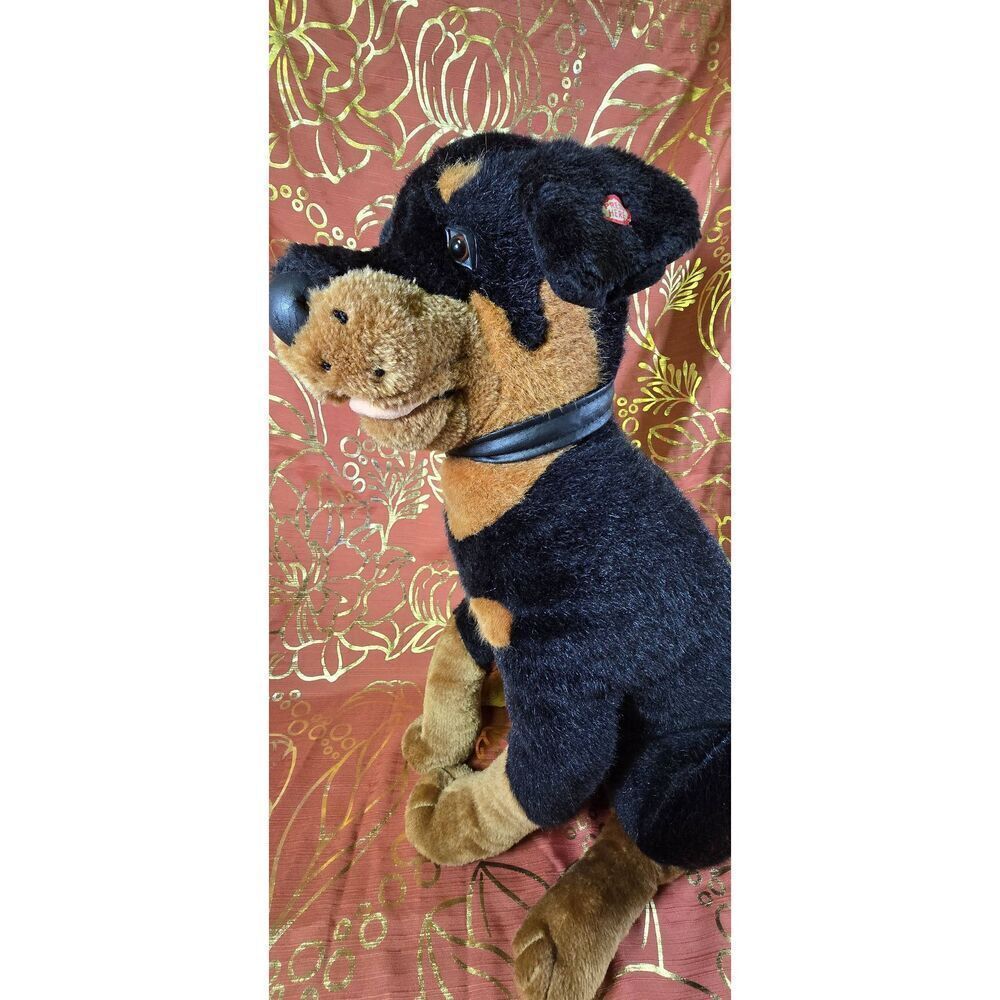 Vintage Intetactive Hug fun Rottweiler Stuffed Animal Dog- 20 inches Tall